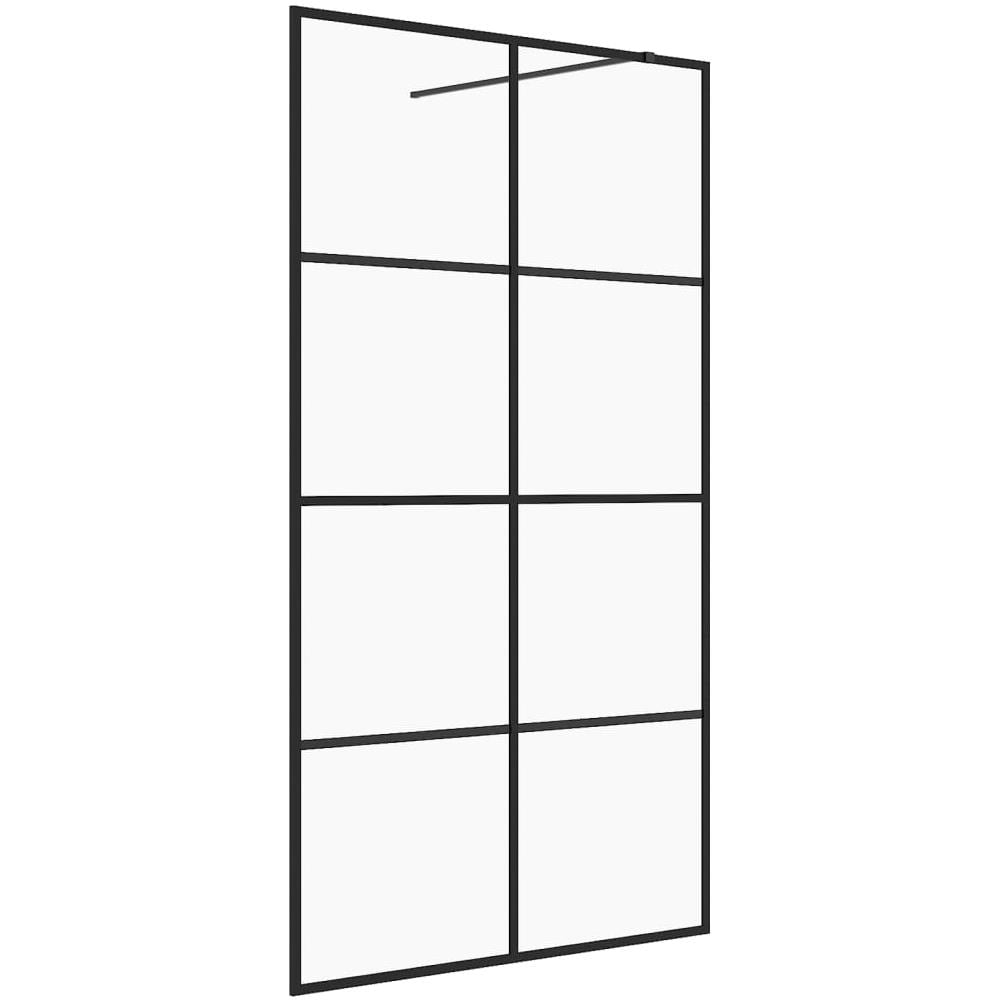 Parete Per Doccia Walk-in Vetro Trasparente Esg 100x195cm Nera - Foto 2