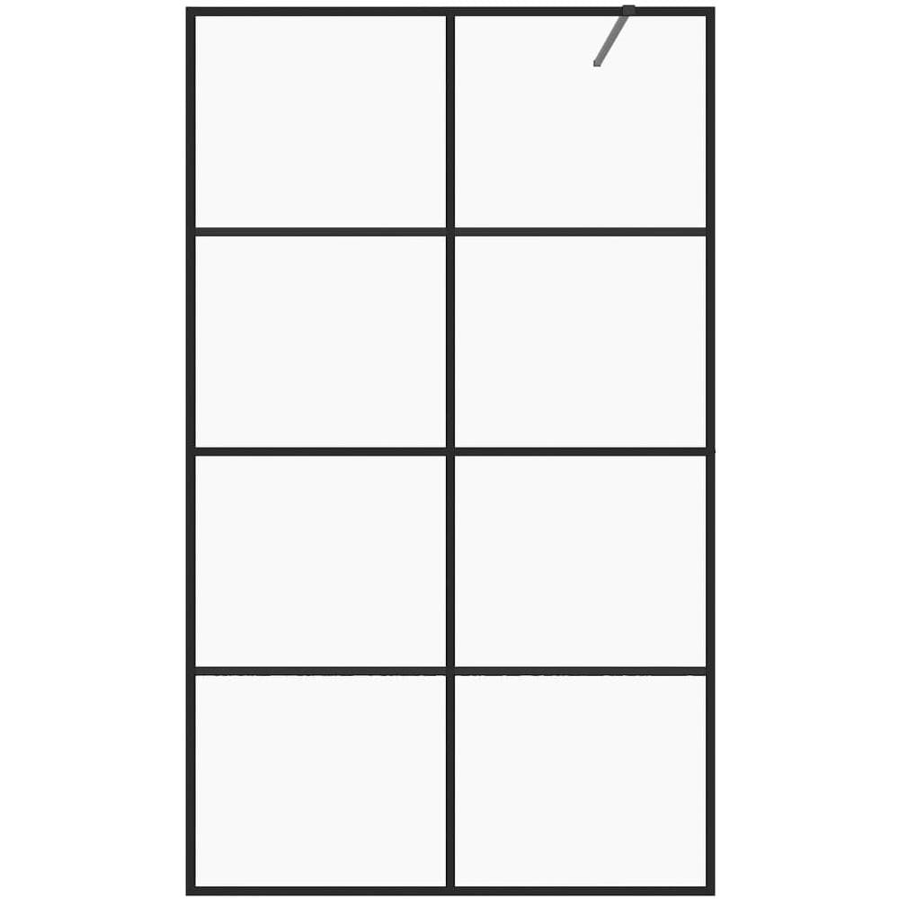 Parete Per Doccia Walk-in Vetro Trasparente Esg 100x195cm Nera - Foto 3