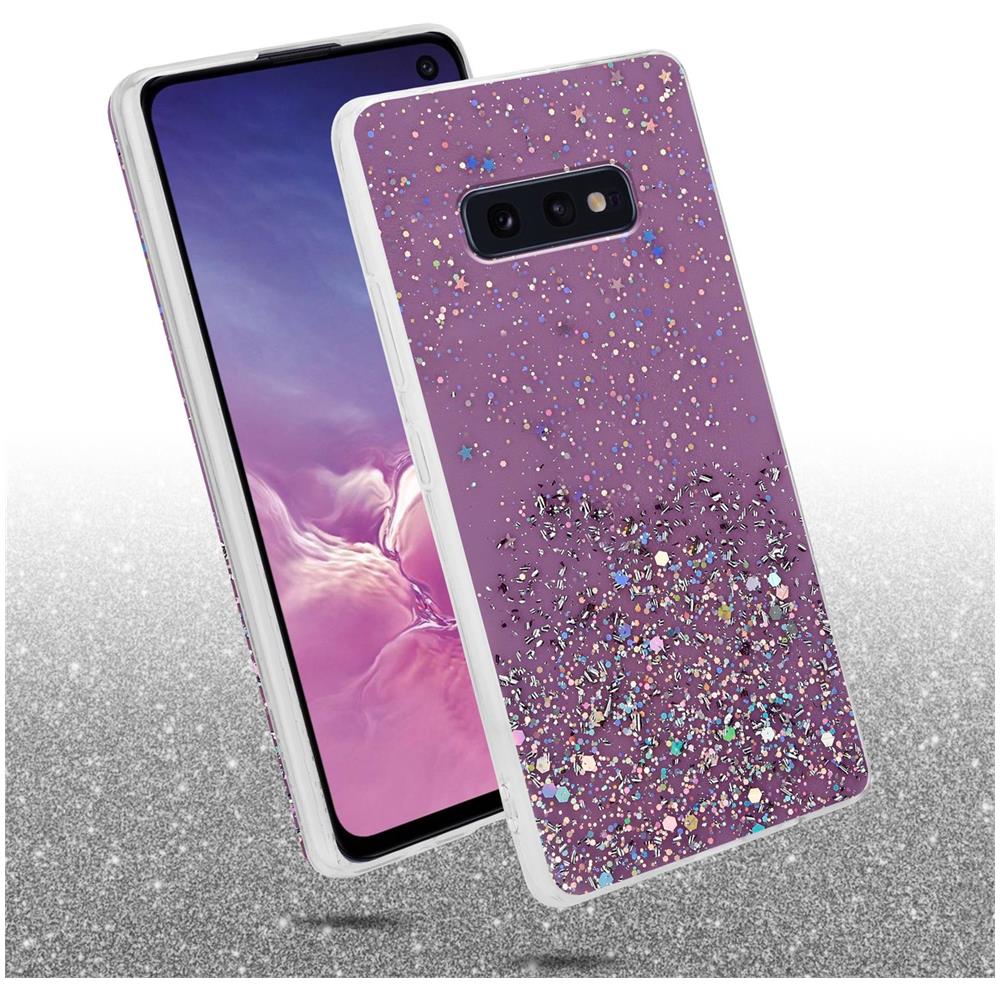Custodia Compatibile Con Samsung Galaxy S10e In Viola Con Glitter - Coperchio Protettivo In Silicone Tpu Flessibile Con Glitter Scintillanti - Foto 2