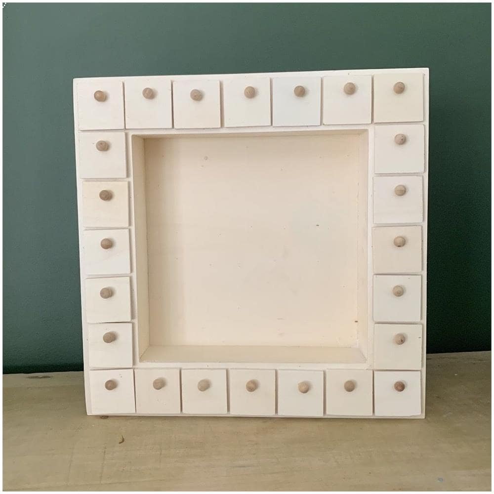 Calendario Dell'avvento Quadrato In Legno 32 X 32 Cm - Foto 1