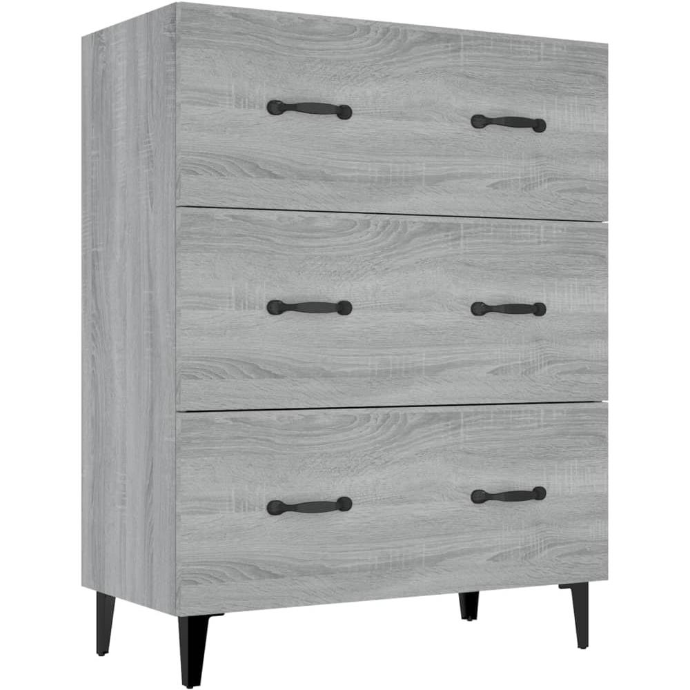 Credenza Grigio Sonoma 69,5x34x90 Cm In Legno Multistrato - Foto 2