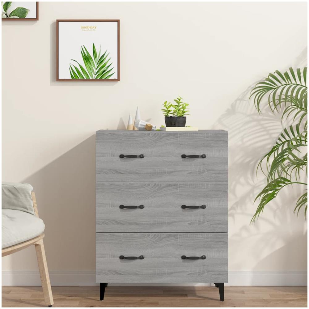 Credenza Grigio Sonoma 69,5x34x90 Cm In Legno Multistrato - Foto 1