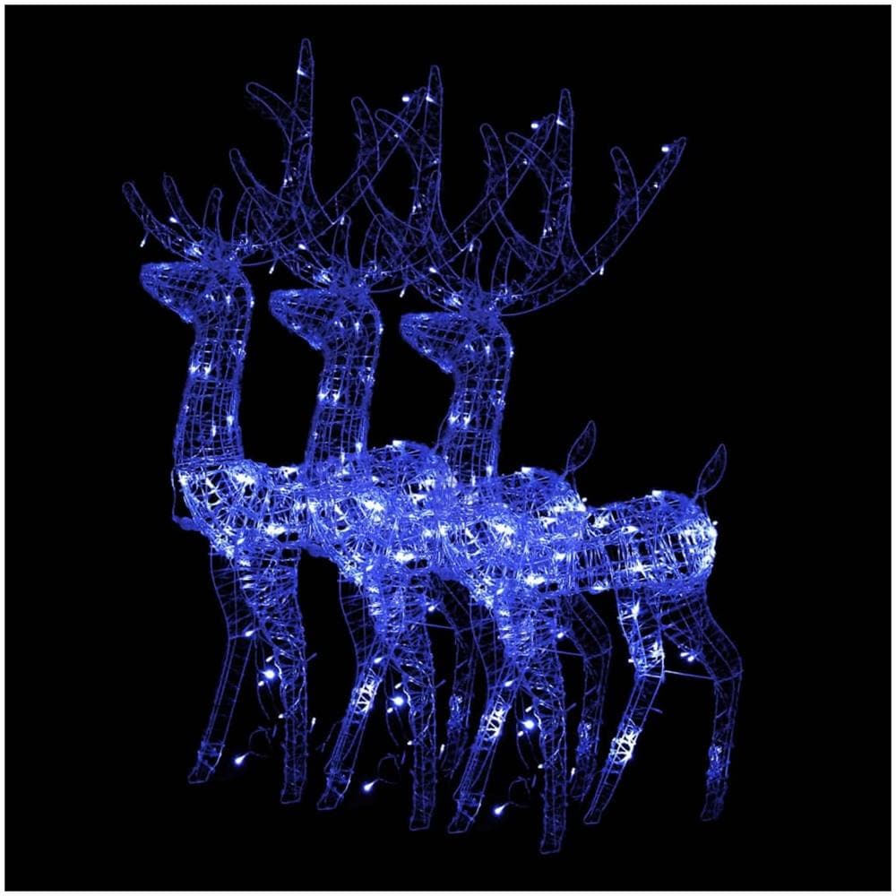 Decorazioni Natalizie Renne In Acrilico 3 Pz 120 Cm Blu - Foto 2