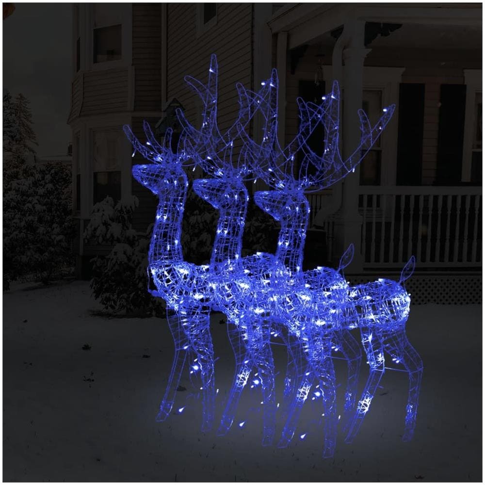 Decorazioni Natalizie Renne In Acrilico 3 Pz 120 Cm Blu - Foto 1
