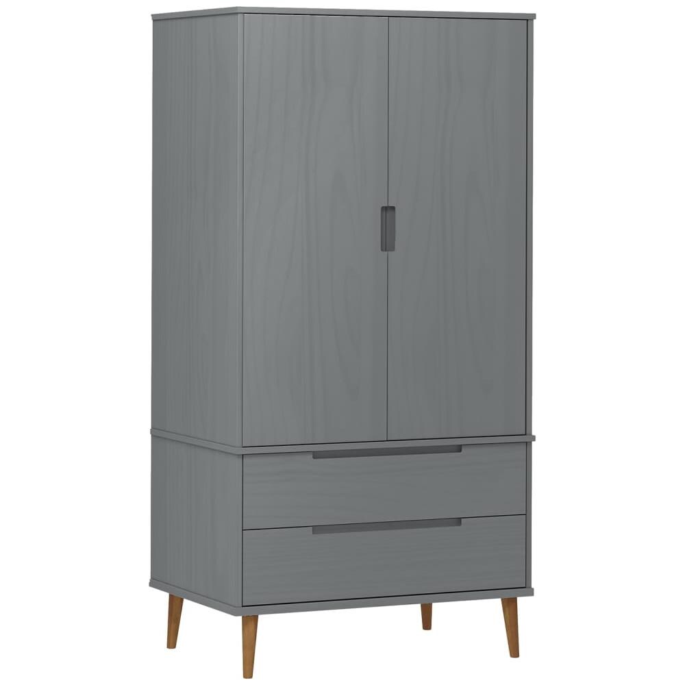 Armadio Grigio 90x55x175 Cm In Legno Massello Di Pino - Foto 2