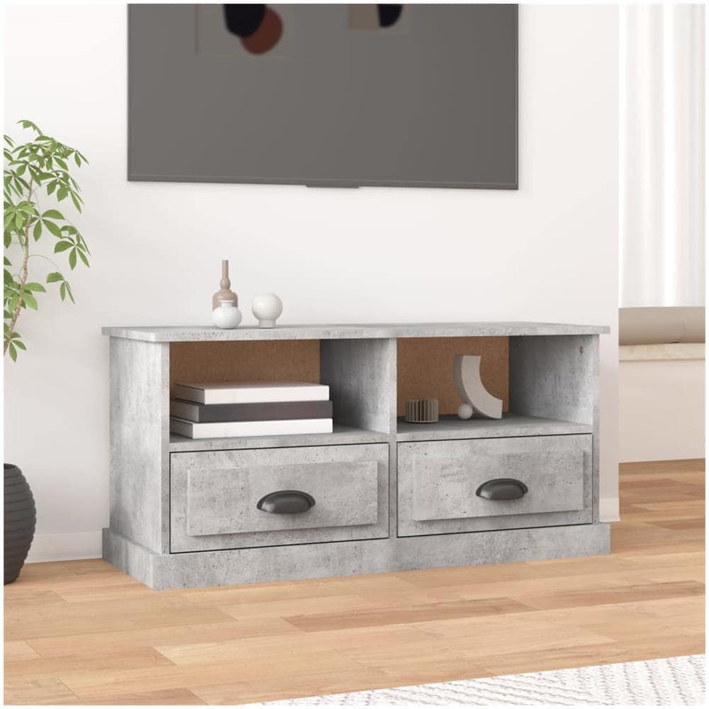 Mobile Porta Tv Grigio Cemento 93x35,5x45cm Legno Multistrato - Foto 1
