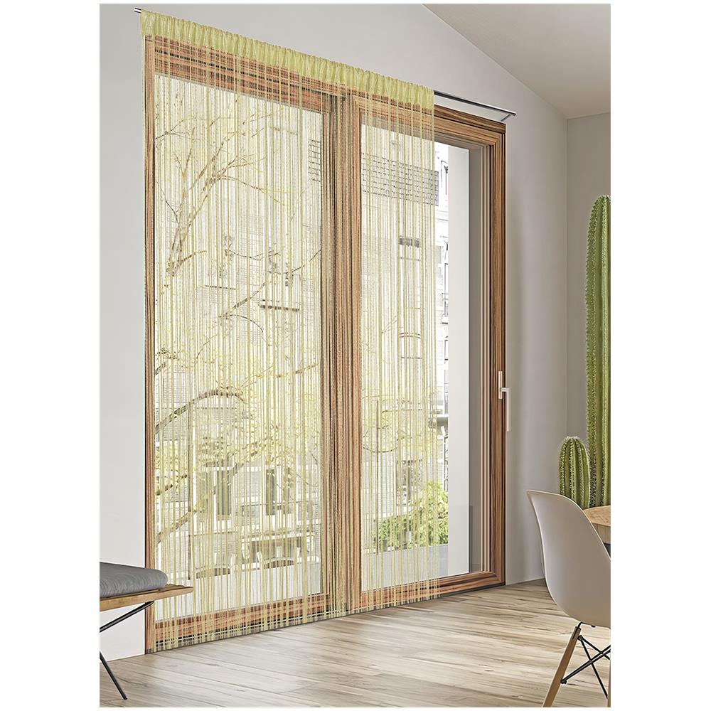 Tenda Antimosca Antirumore Caduta Pannello Porta Finestra Casa Multistring Silver 140x290 Crema - Foto 1
