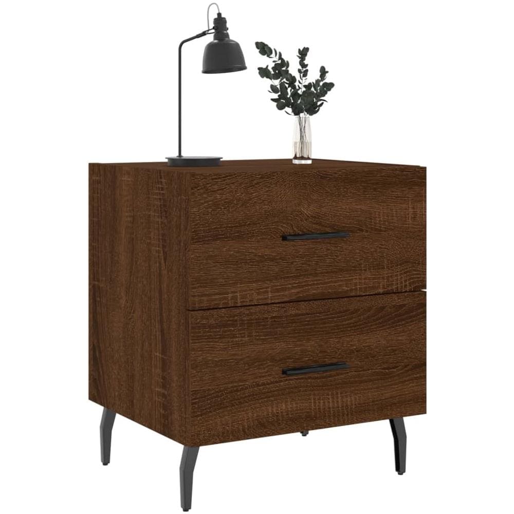 Comodini 2 Pz Rovere Marrone 40x35x47,5 Cm In Legno Multistrato - Foto 3