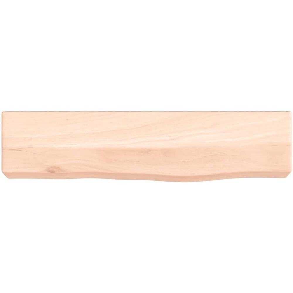 Ripiano a Parete 40x10x6 cm Legno Massello Rovere Non Trattato - Foto 2