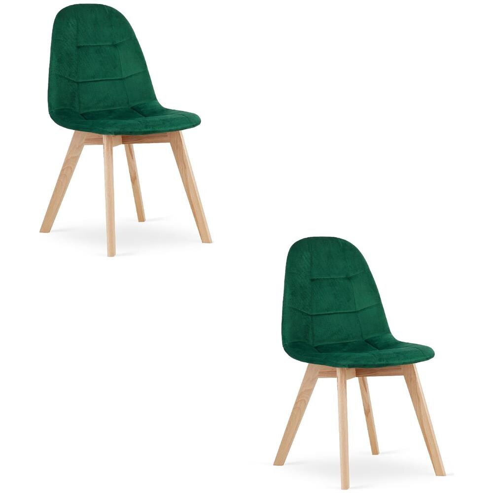 Sedia NUUC in velluto verde scuro, design ergonomico x2 - Foto 1