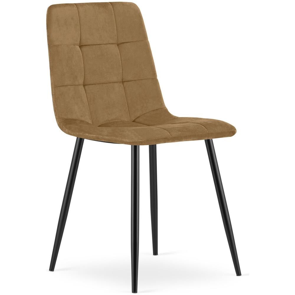 Sedia VALORA PYRA - Moderna rivestita in velluto marrone x 2 - Foto 2