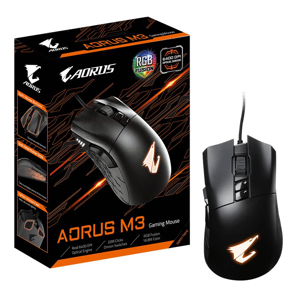Mouse Gaming Aorus M3 6400 DPI Colore Nero - Foto 2