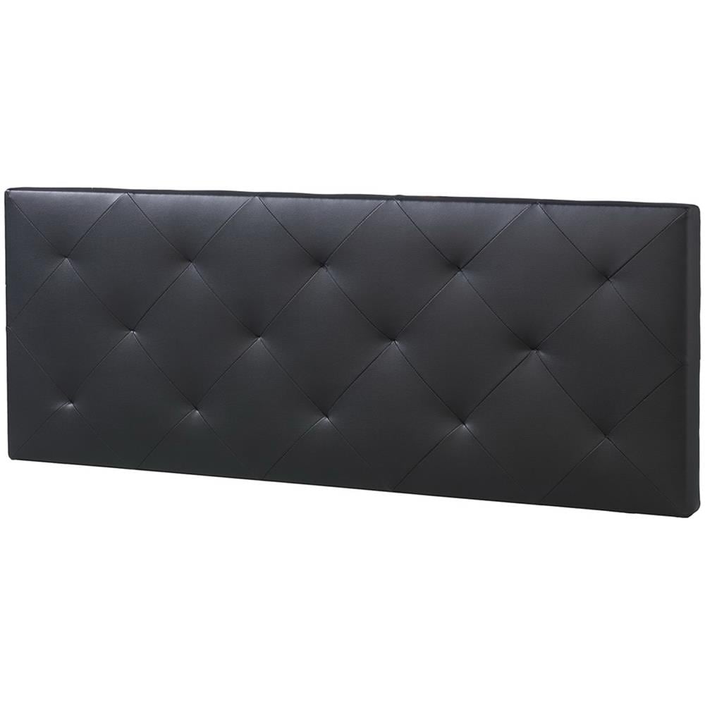 Testiera Di Letto Di Pelle Sintetica Rombo 160x60 Nero - Foto 1