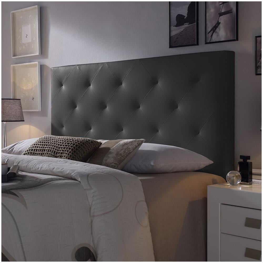 Testiera Di Letto Di Pelle Sintetica Rombo 160x60 Nero - Foto 2