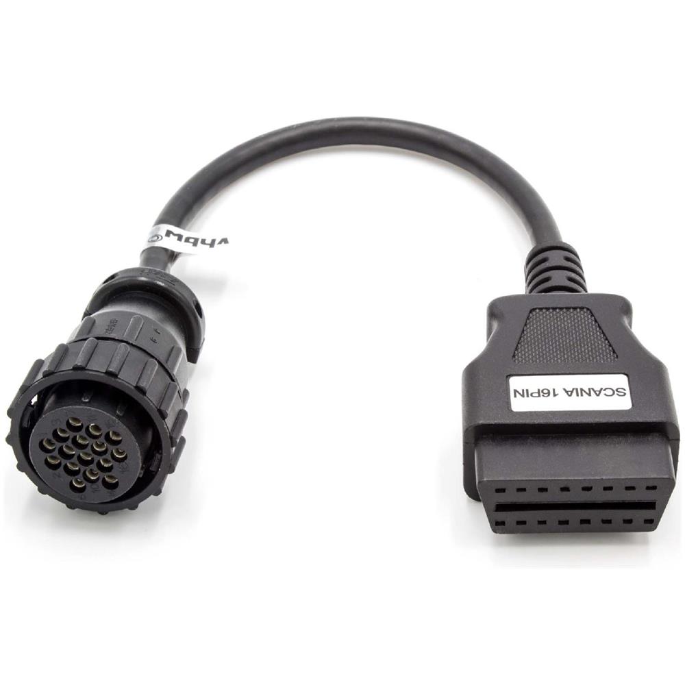 Cavo Adattatore 16Pin a 16Pin per Dispositivo diagnostico OBD Compatibile con Vecchi Modelli di Scania con Connettore da 16 Pin vhbw OBD2