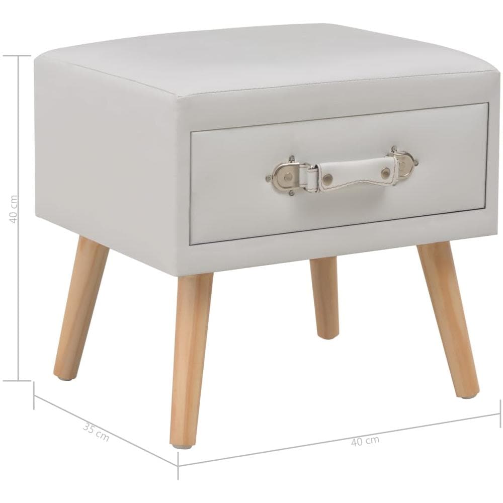 Comodino Bianco 40x35x40 Cm In Similpelle - Foto 13
