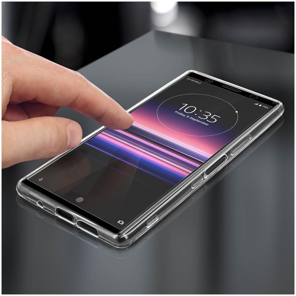 Cover Sony Xperia 5 Silicone Morbida / Pellicola Vetro Temperato 9h Nero - Foto 2