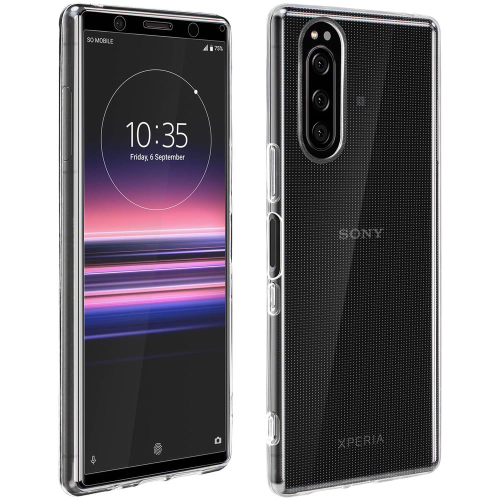 Cover Sony Xperia 5 Silicone Morbida / Pellicola Vetro Temperato 9h Nero - Foto 1