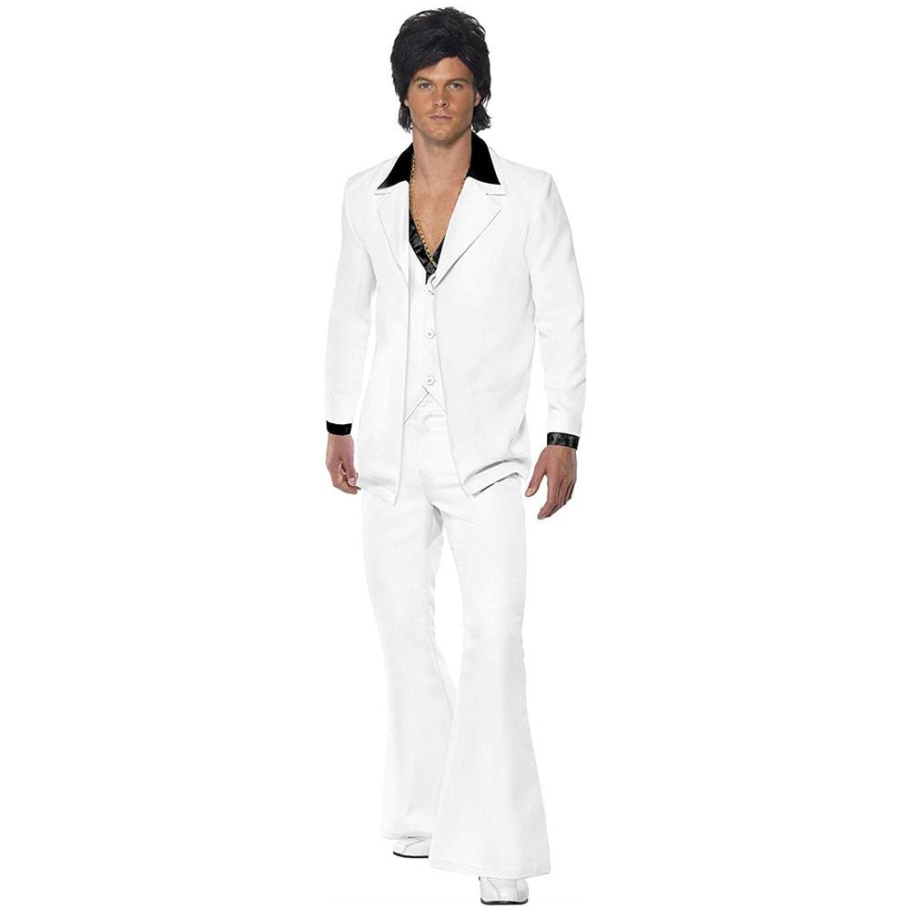 Costume Bianco Uomo Tema Disco - Taglia: Xxl - Foto 3
