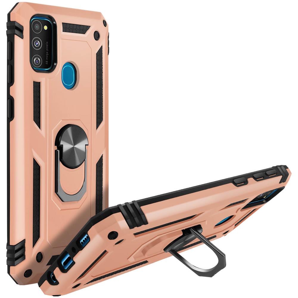 Cover Samsung Galaxy M30s Bi-materia Anello Magnetico Stand Rosa Gold - Foto 5