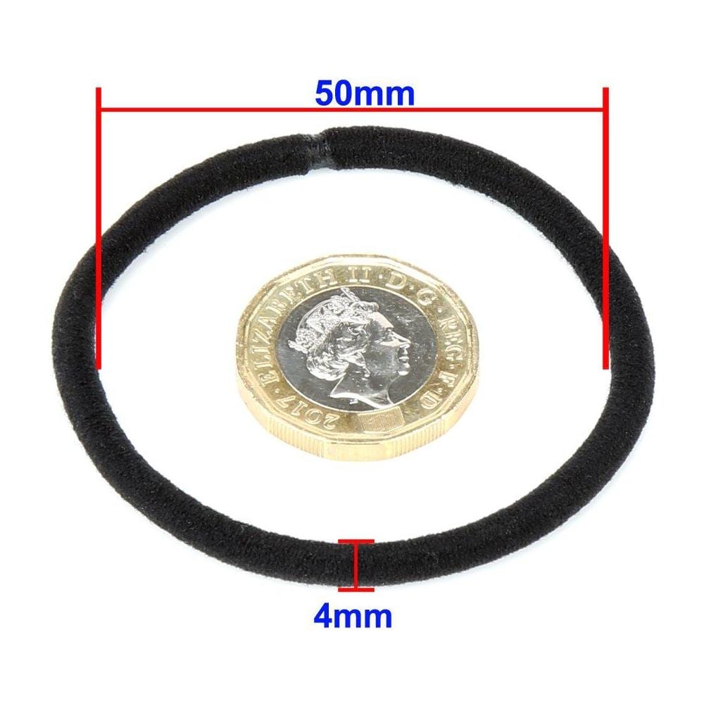 H S 100 Capelli Elastici 4mm Legami Dei Capelli Bobbles Elastici Hairbands Coda Di Cavallo Supporti Nessun Metallo Per Le Donne Ragazze Bambino Uomo Folti Capelli Neri - Foto 2