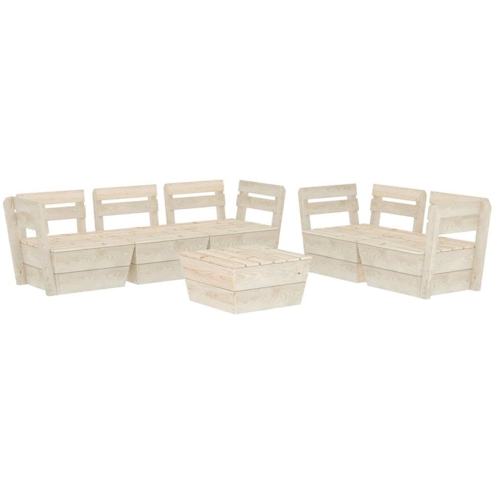 Set Divani da Giardino su Pallet 6 pz in Legno Abete Impregnato - Foto 1