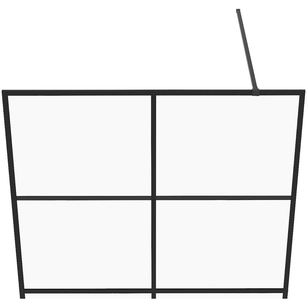 Parete per Doccia Walk-in Vetro Trasparente ESG 90x195 cm Nera - Foto 2