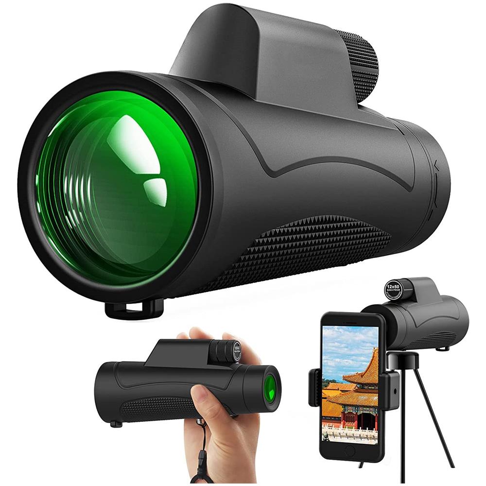 Monoculare Gafild 12x50 HD - Impermeabile, Con Adattatore Telefono E Treppiede, Per Bird Watching - Foto 9