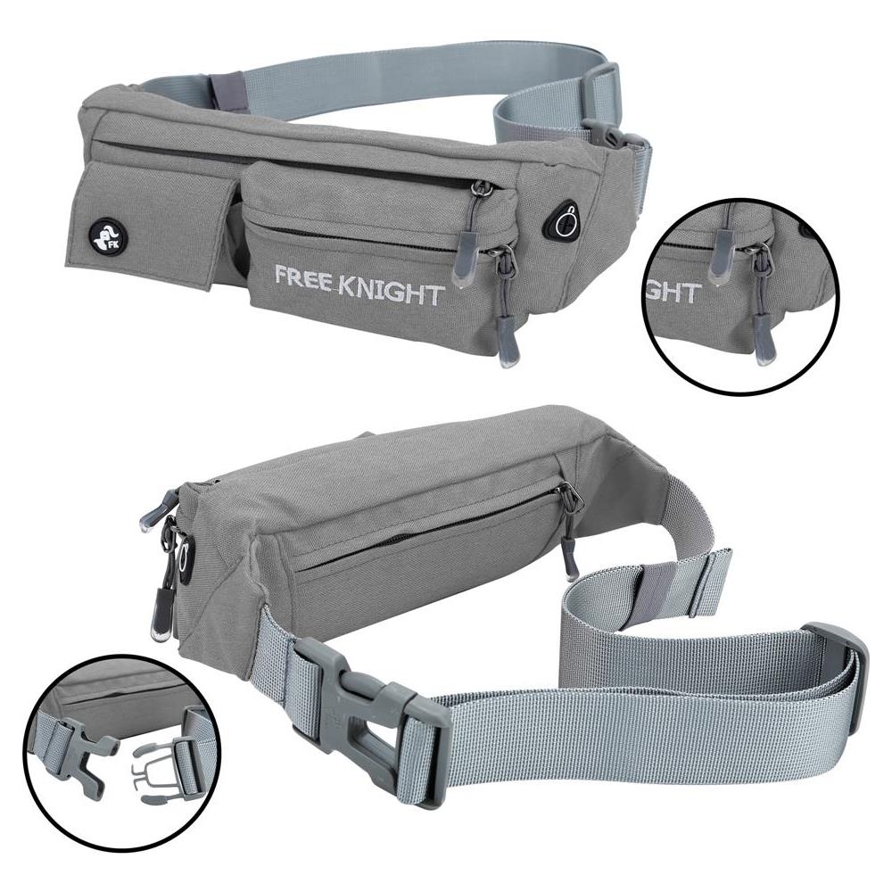 Cadorabo Marsupio Con 4 Scomparti In Grigio Chia - Marsupio Regolabile Impermeabile Marsupio Tasca Per Cellulare Con 4 Scomparti, Apertura Con Cerniera E Cuffia - Foto 2