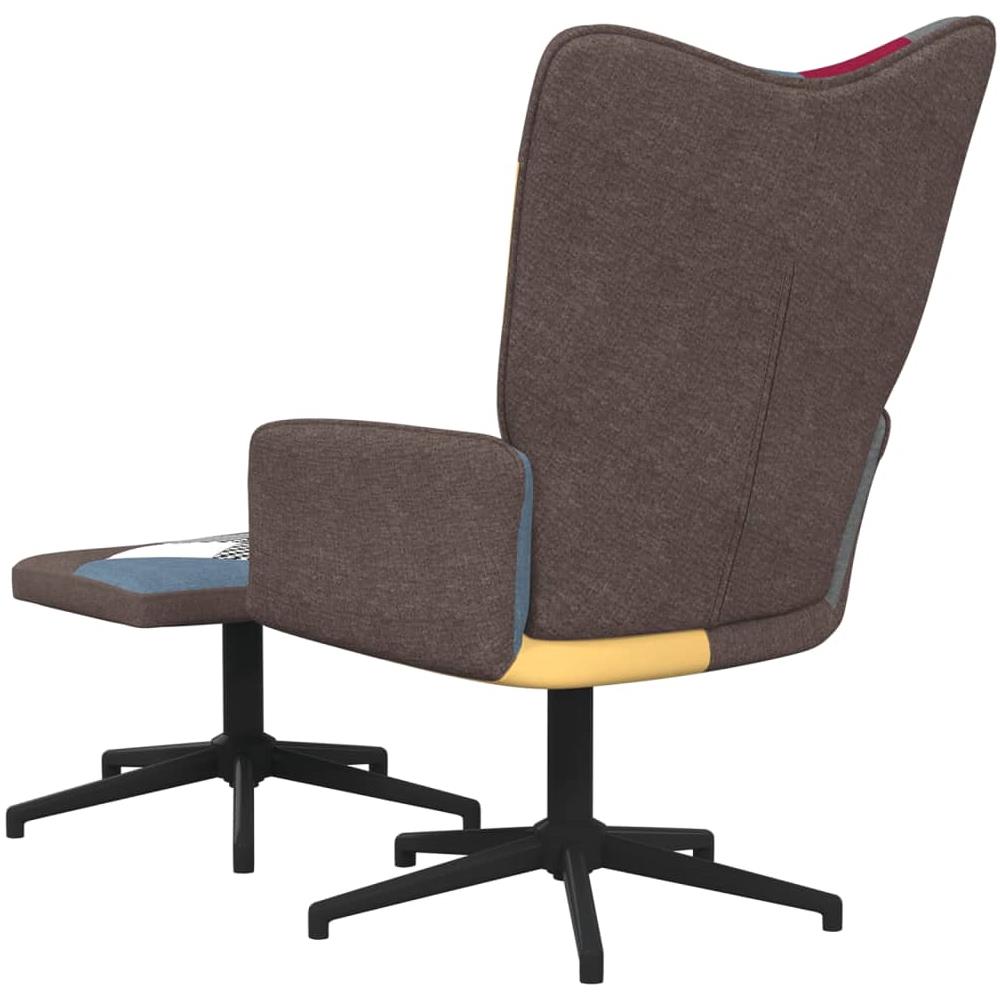 Sedia Relax con Sgabello in Tessuto Patchwork - Foto 2