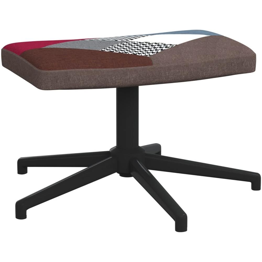 Sedia Relax con Sgabello in Tessuto Patchwork - Foto 10