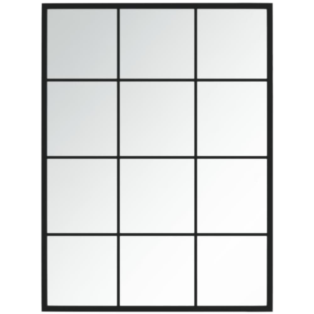 Specchio Da Parete Nero 80x60 Cm Metallo - Foto 1