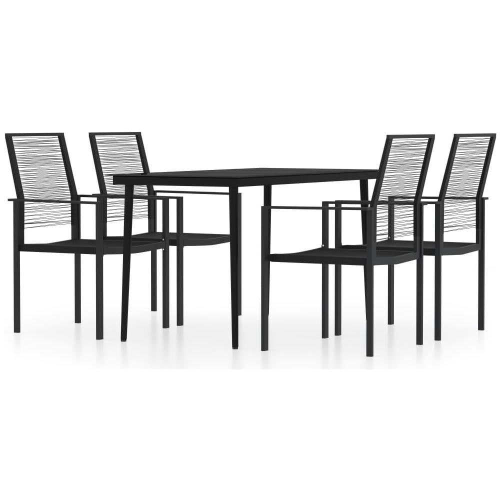 Set Mobili Da Pranzo Per Giardino 5 Pz Nero - Foto 2