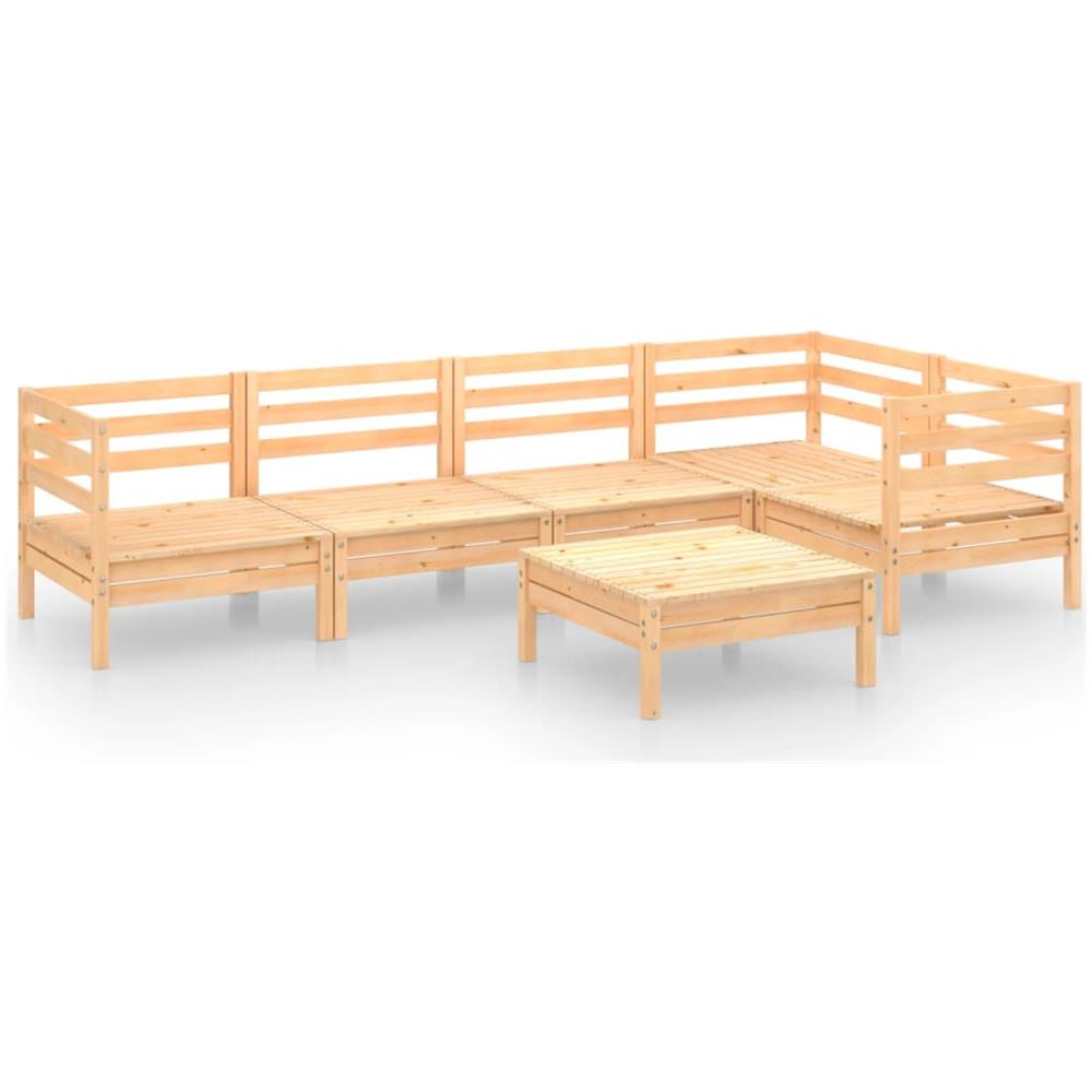 Set Divani Da Giardino 6 Pz In Legno Massello Di Pino - Foto 1