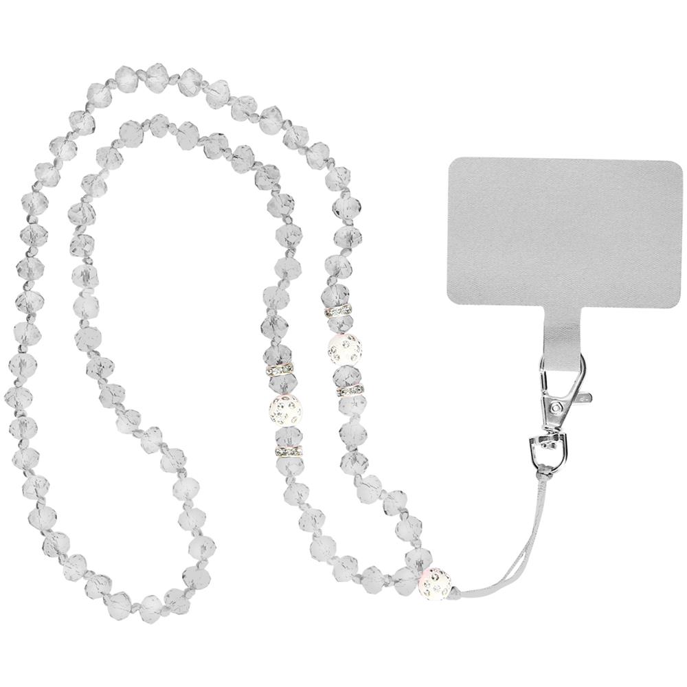 Collana Universale Per Smartphone Con Perline Lunghezza 74 Cm Bianco - Foto 1