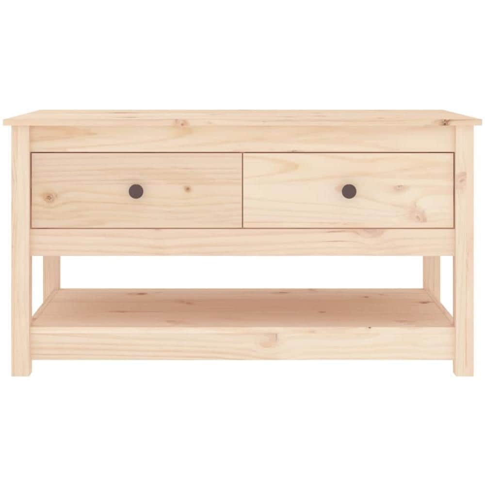 Tavolino Da Salotto 102x49x55 Cm In Legno Massello Di Pino - Foto 2