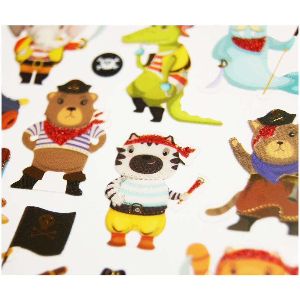 Adesivi - Animali Pirata - Glitter - 1,8 Cm - Foto 1