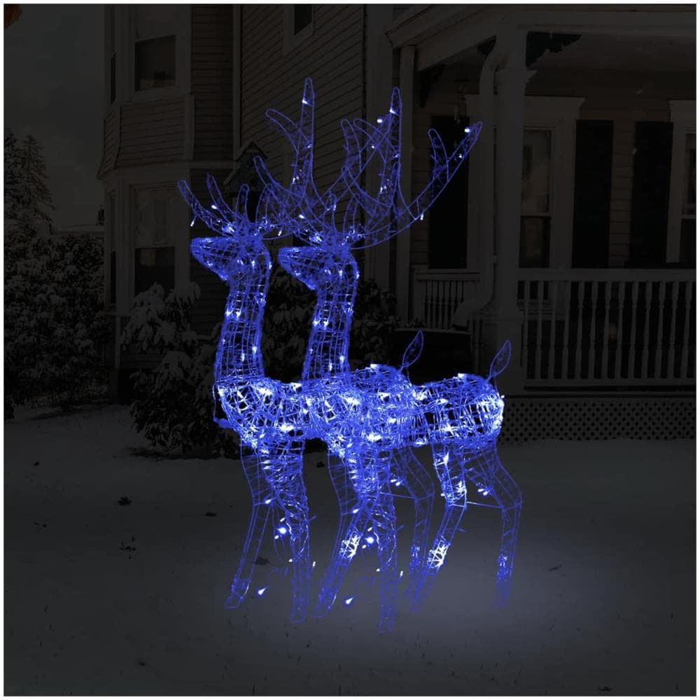 Decorazioni Natalizie Renne In Acrilico 2 Pz 120 Cm Blu - Foto 1
