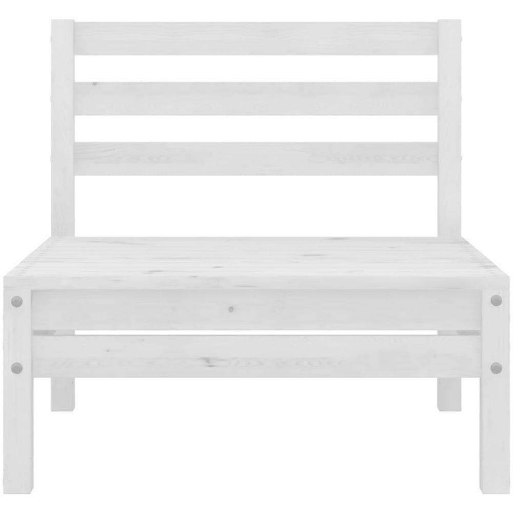 Divano Centrale da Giardino Bianco in Legno Massello di Pino - Foto 2