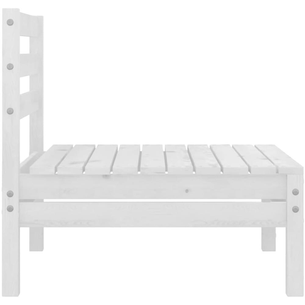 Divano Centrale da Giardino Bianco in Legno Massello di Pino - Foto 3