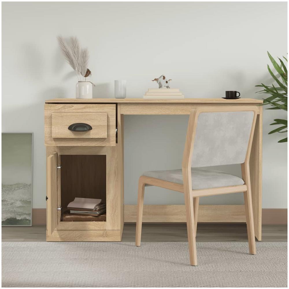 Scrivania Cassetto Rovere Sonoma 115x50x75 Cm Legno Multistrato - Foto 3