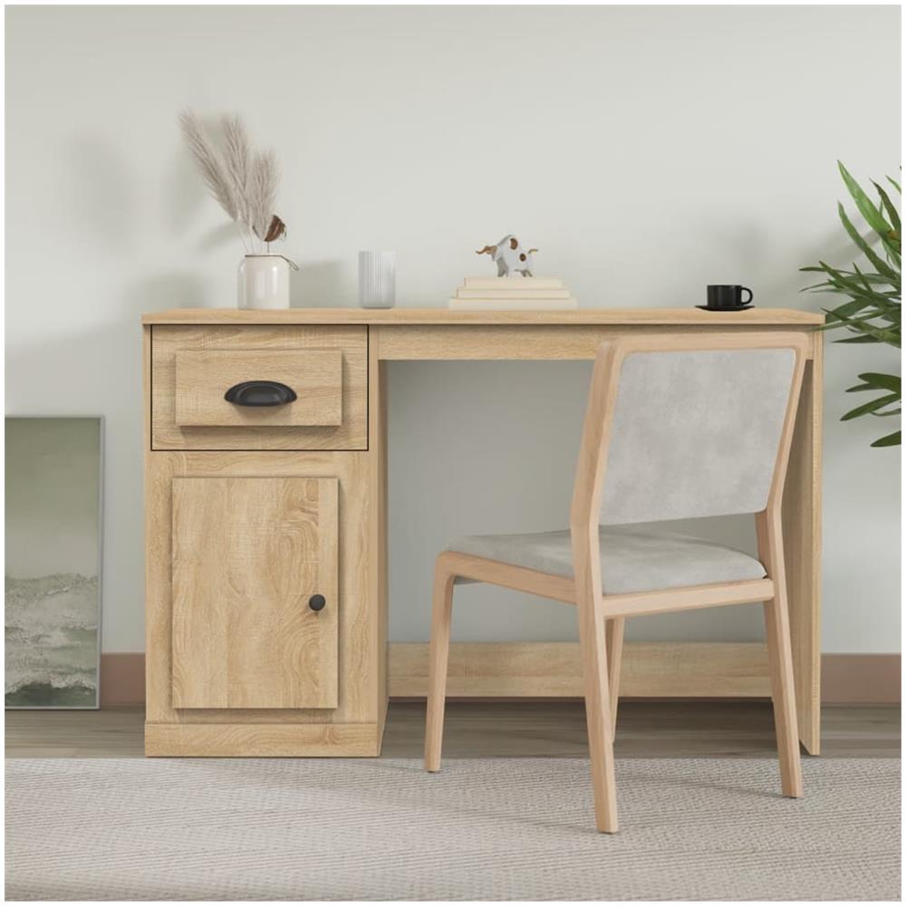 Scrivania Cassetto Rovere Sonoma 115x50x75 Cm Legno Multistrato - Foto 1