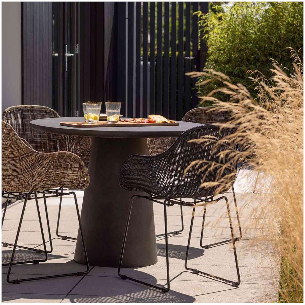 Set Di 2 Poltrone In Resina Nera E Metallica - Foto 2