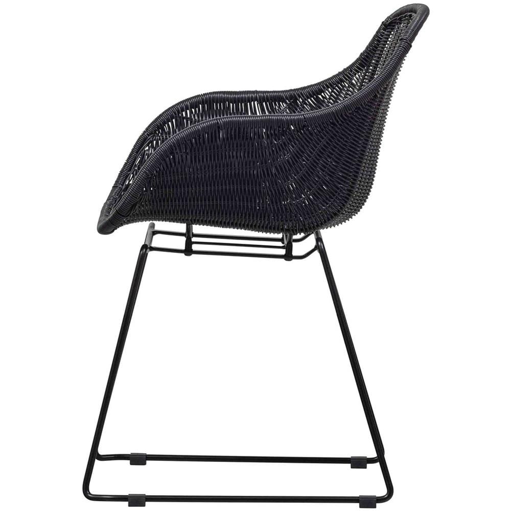 Set Di 2 Poltrone In Resina Nera E Metallica - Foto 4