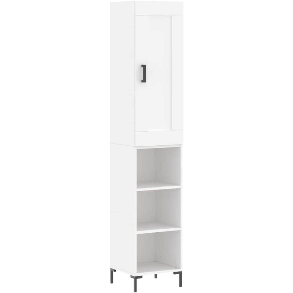 Credenza Bianca 34,5x34x180 Cm In Legno Multistrato - Foto 2