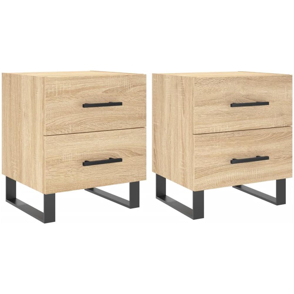 Comodini 2 Pz Rovere Sonoma 40x35x47,5 Cm In Legno Multistrato - Foto 2