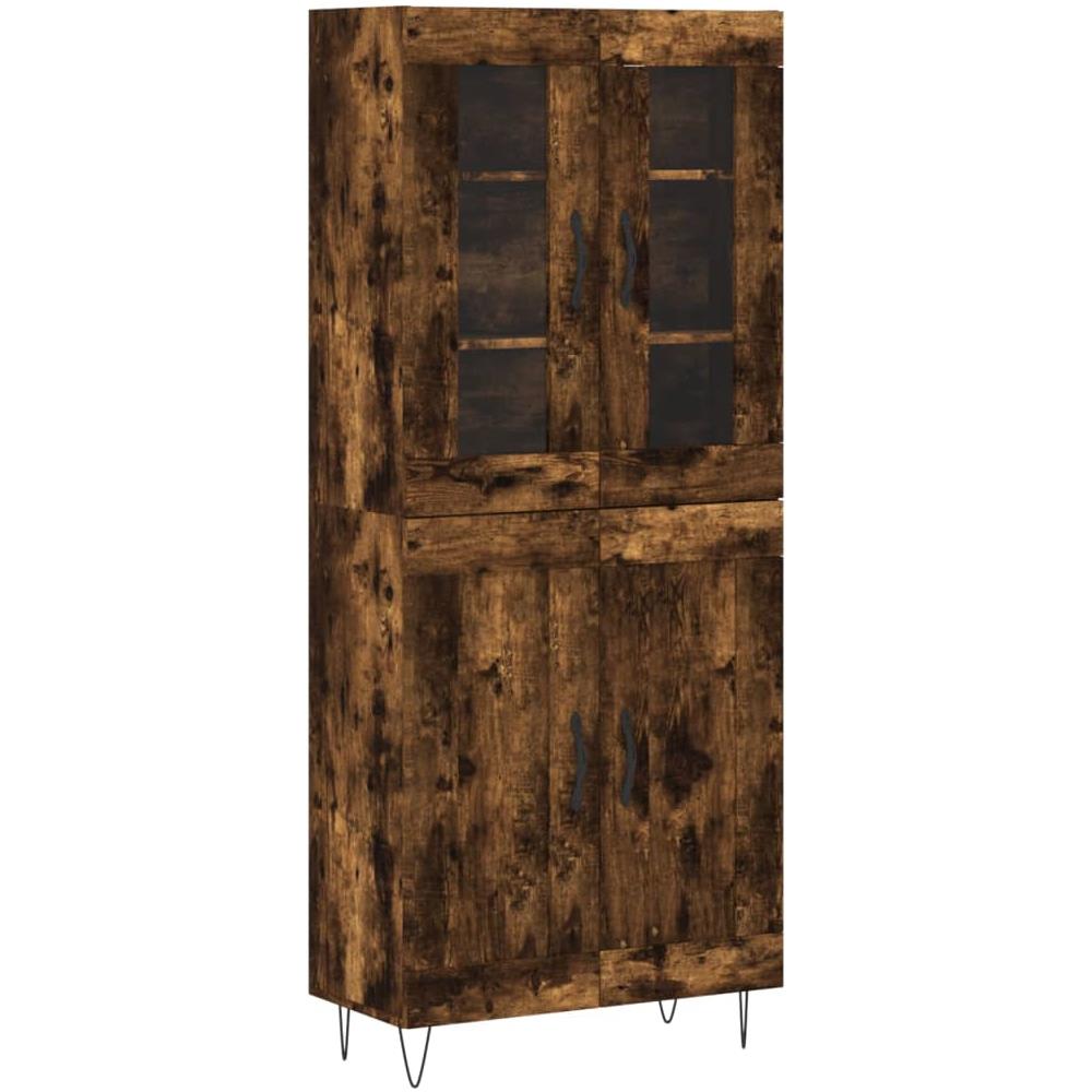 Credenza Rovere Fumo 69,5x34x180 Cm In Legno Multistrato - Foto 2