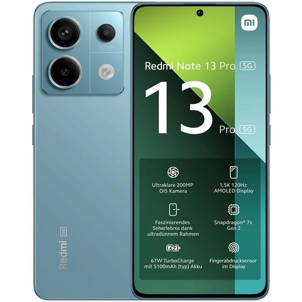 Redmi Note 13 Pro 5G 256GB 8GB Ram Dual Sim Display 6.67' QHD Fotocamera 200 Mpx Blu - Foto 1