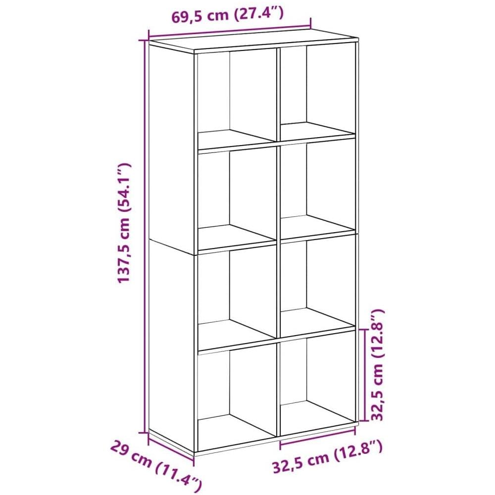 Libreria Divisorio Rovere Fumo 69,5x29x137,5cm in Truciolato - Foto 10