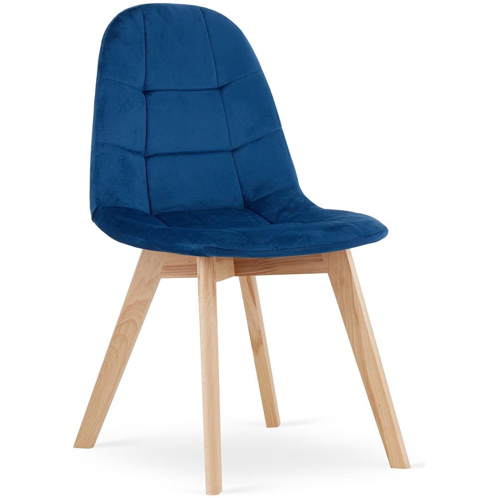 Sedia NUUC in velluto blu navy dal design ergonomico x2 - Foto 2